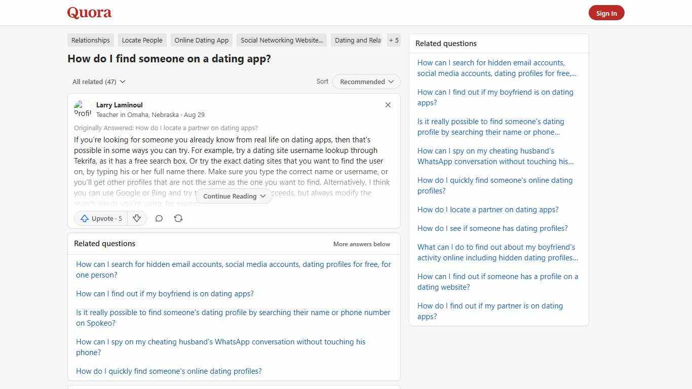 How to find someone on a dating app - Quora